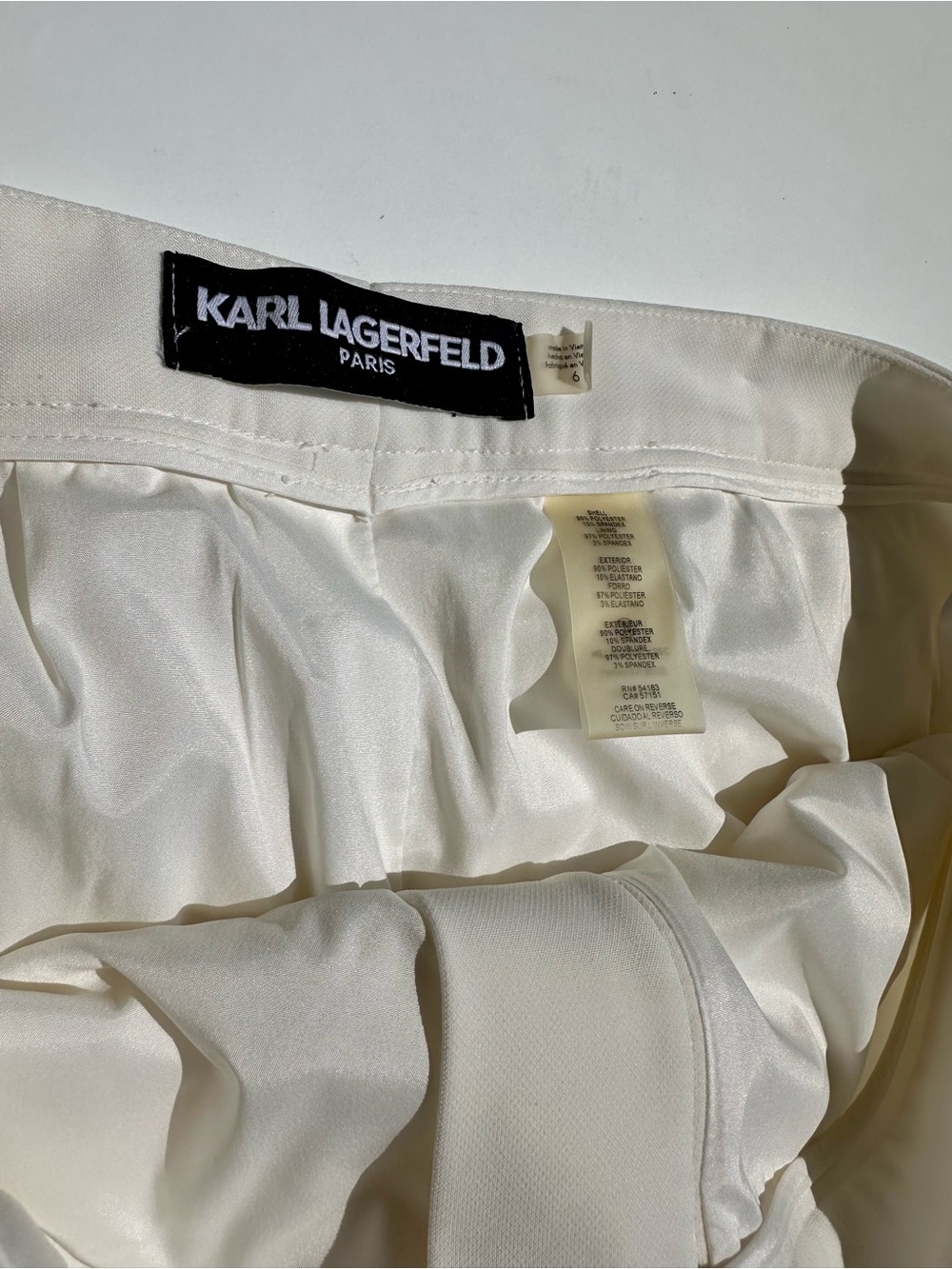 Karl Lagerfeld Ivory White Pant Suit Single-Button Blazer & Matching Trousers, 6 - Picture 16 of 16